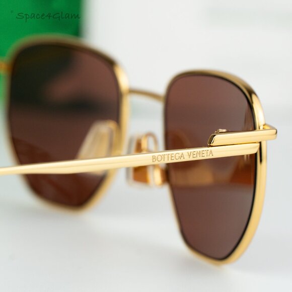 BRAND NEW Bottega Veneta BV1301S 003 Gold Brown Split Panthos Unisex Sunglasses - Picture 4 of 11